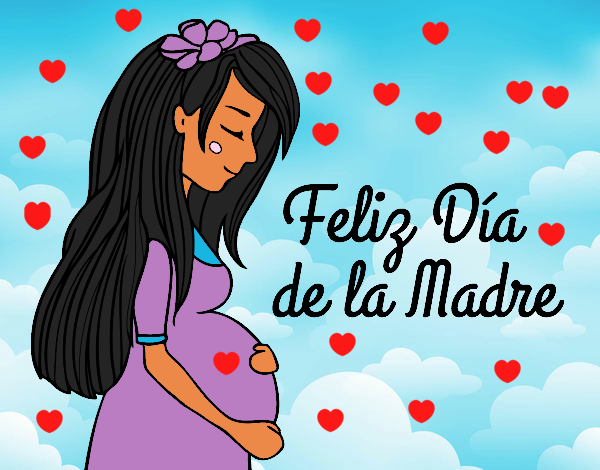 Mamá embarazada en el día de la madre