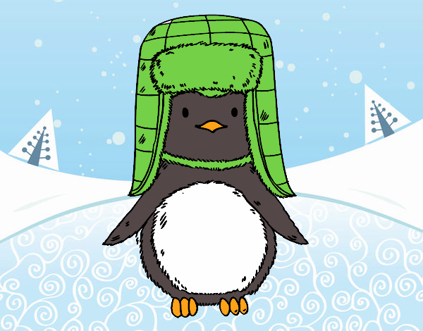 Pingüino con gorro