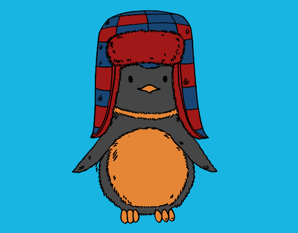 Pingüino con gorro