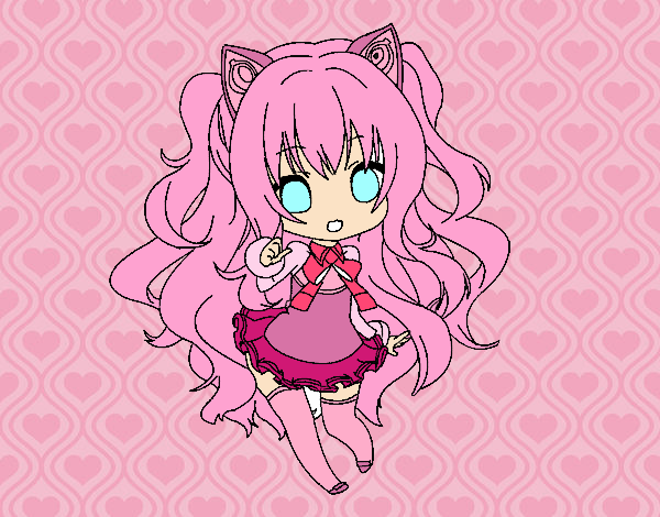 pink cat gril