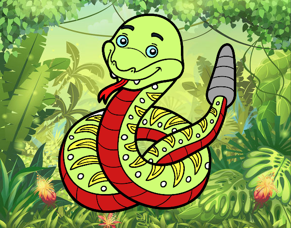 Una serpiente de cascabel