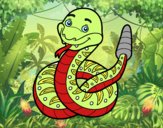 Una serpiente de cascabel