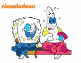 Bob Esponja y Patricio en bañador