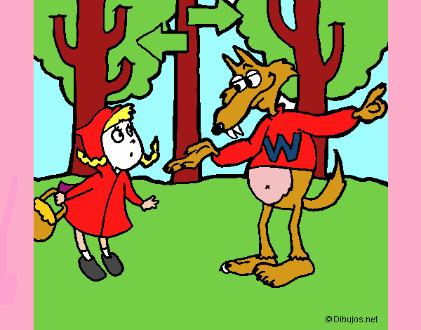  Dibujo de la caperucita roja y el lobo pintado por en Dibujos.net el día