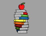 Libros y manzana