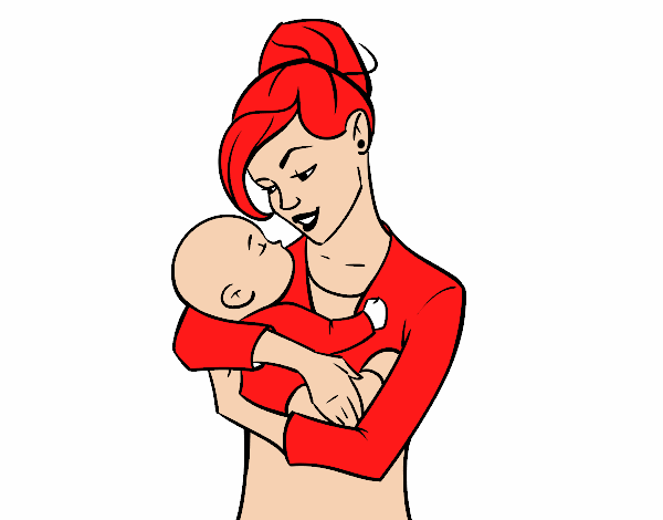 Madre meciendo a su bebé