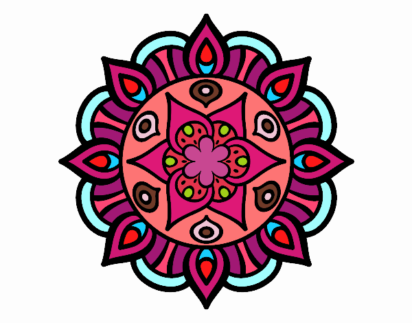 Mandala de colores oscuros y claros