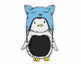 Pingüino con gorrito divertido