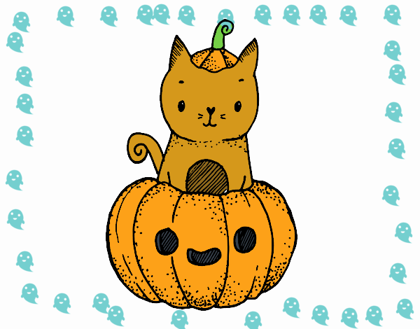 Un gatito de Halloween