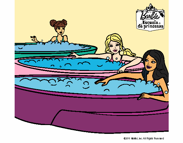 Barbie y sus amigas en el jacuzzi