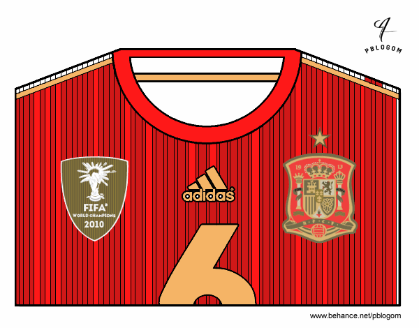 Camiseta del mundial de fútbol 2014 de España