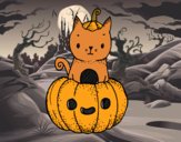 Un gatito de Halloween