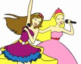 Barbie y la princesa cantando