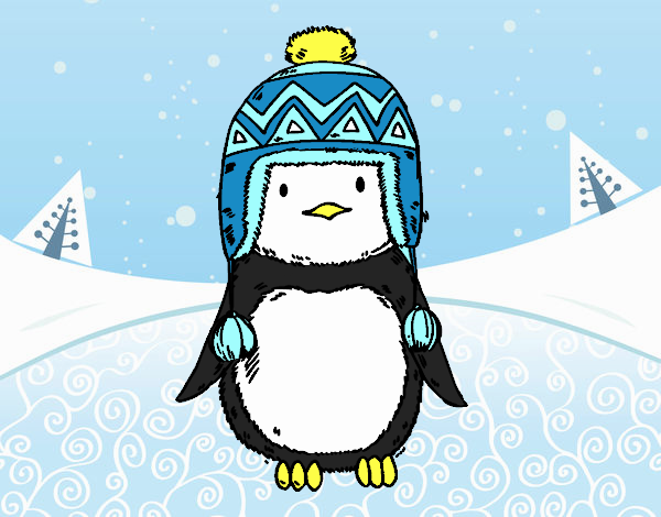 Bebé pingüino con gorrito