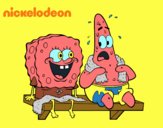 Bob Esponja y Patricio en bañador