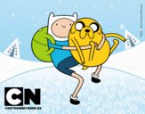 Finn y Jake abrazados