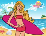 Barbie con tabla de surf