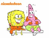 Bob Esponja y Patricio en bañador