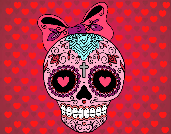 Calavera mejicana con lazo