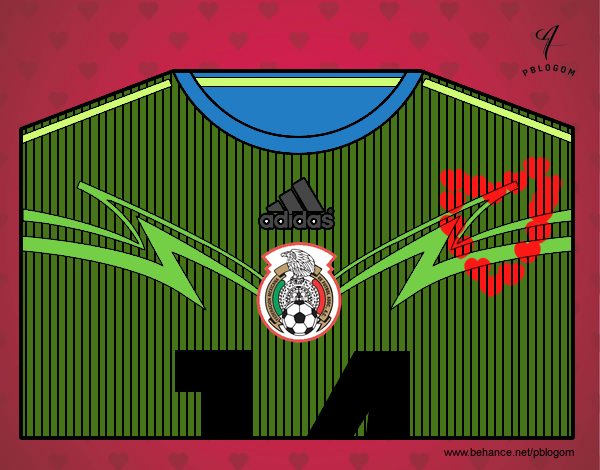 Camiseta del mundial de fútbol 2014 de México