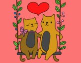 Gatitos enamorados