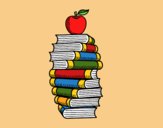 Libros y manzana