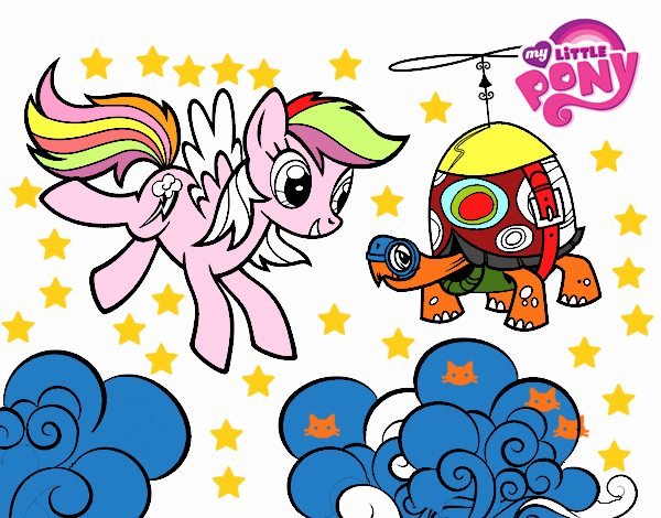 Rainbow Dash y la tortuga tanque