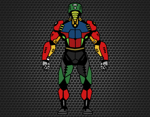 Robot luchador de espaldas