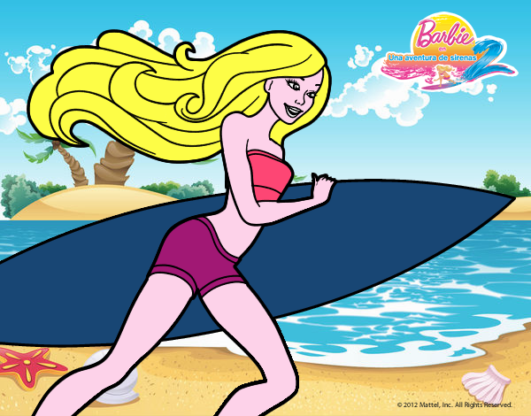 Barbie corre al agua