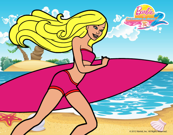 Barbie corre al agua