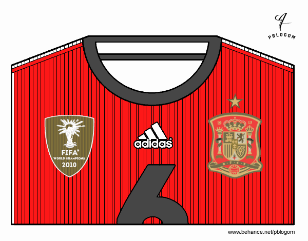 Camiseta del mundial de fútbol 2014 de España