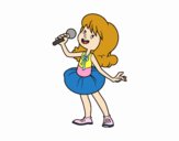 Estrella del pop cantando