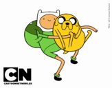 Finn y Jake abrazados