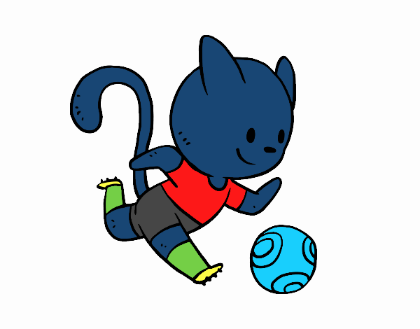 Dibujo De Gato Jugando A Fútbol Pintado Por En Dibujos.net El Día 12-06 ...