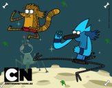 Mordecai y Rigby karatekas