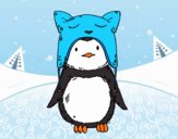 Pingüino con gorrito divertido