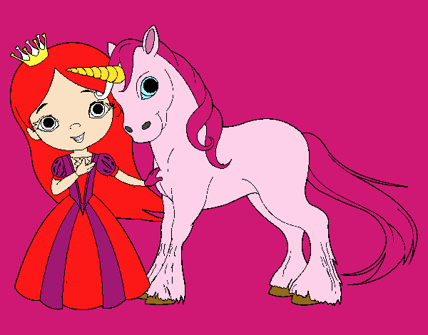 Princesa y unicornio