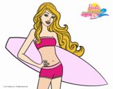 Barbie con tabla de surf