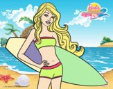 Barbie con tabla de surf