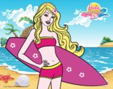 Barbie con tabla de surf