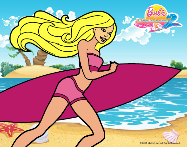 Barbie corre al agua