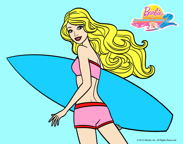 Barbie surfera