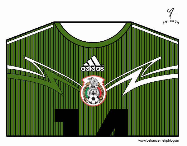 Camiseta del mundial de fútbol 2014 de México