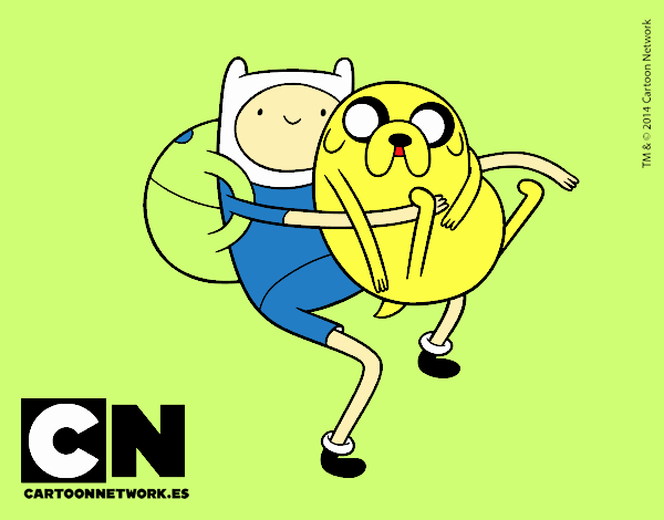 Finn y Jake abrazados