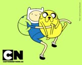 Finn y Jake abrazados