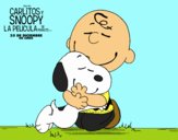 Snoopy y Carlitos abrazados