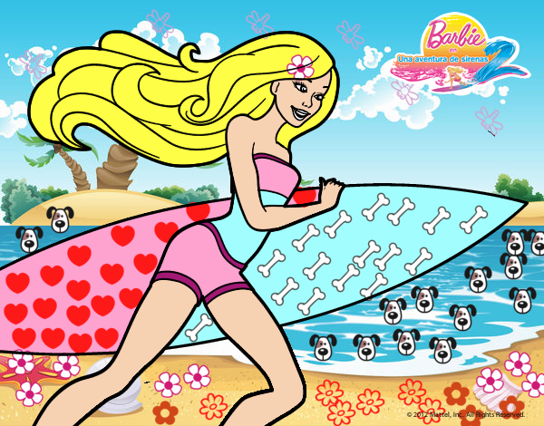 Barbie corre al agua