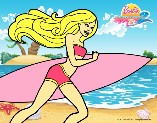 Barbie corre al agua