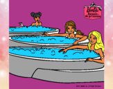 Barbie y sus amigas en el jacuzzi