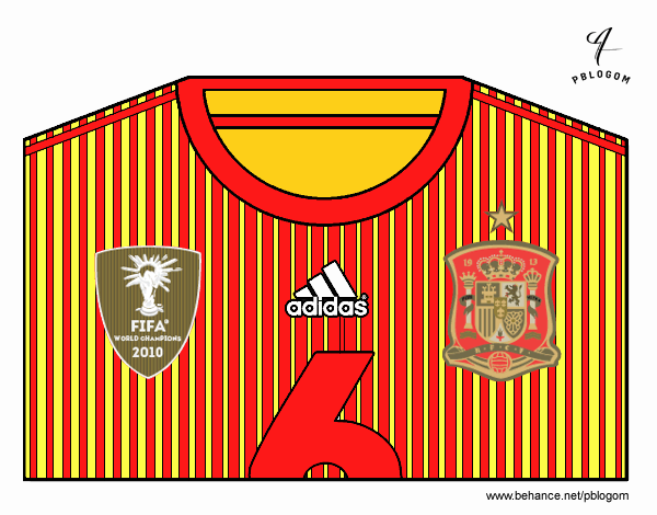 Camiseta del mundial de fútbol 2014 de España